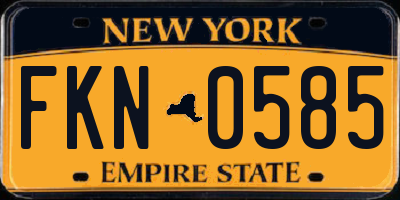 NY license plate FKN0585