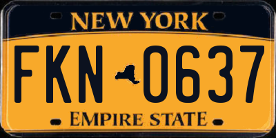 NY license plate FKN0637