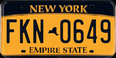NY license plate FKN0649