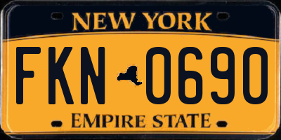 NY license plate FKN0690