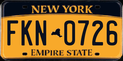 NY license plate FKN0726