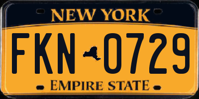 NY license plate FKN0729