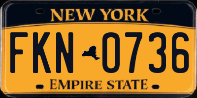 NY license plate FKN0736