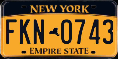 NY license plate FKN0743