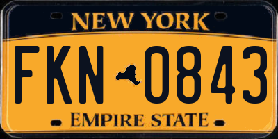 NY license plate FKN0843