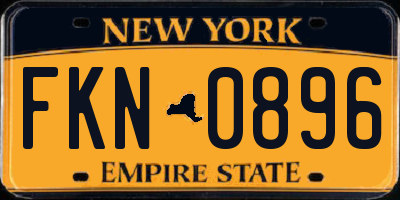 NY license plate FKN0896