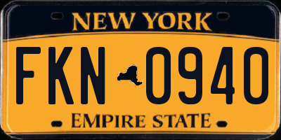 NY license plate FKN0940