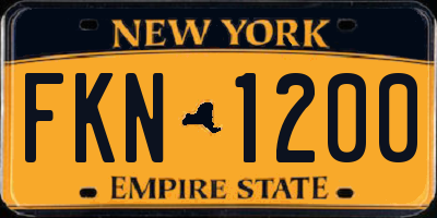 NY license plate FKN1200