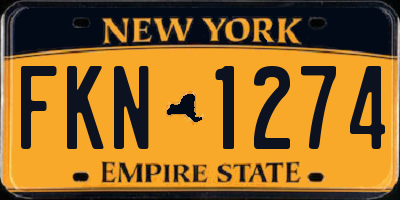 NY license plate FKN1274