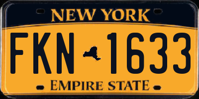 NY license plate FKN1633