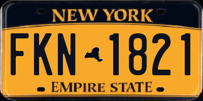 NY license plate FKN1821