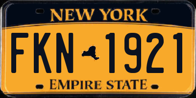 NY license plate FKN1921