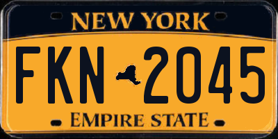 NY license plate FKN2045