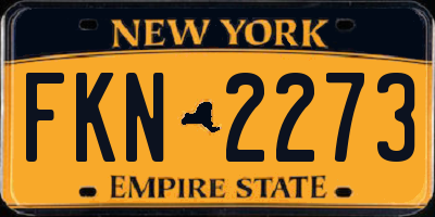 NY license plate FKN2273