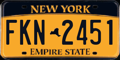 NY license plate FKN2451