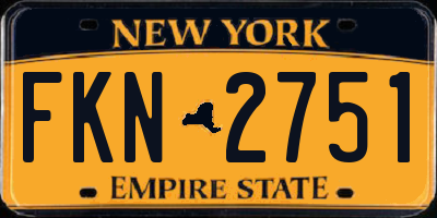 NY license plate FKN2751