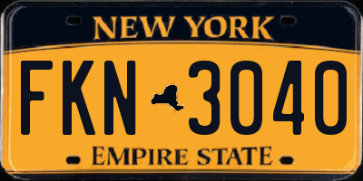 NY license plate FKN3040