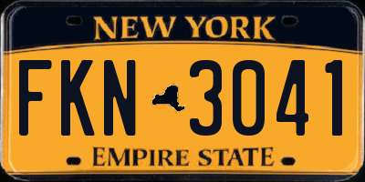 NY license plate FKN3041