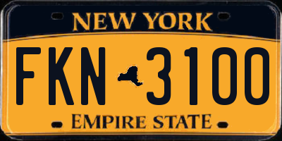 NY license plate FKN3100