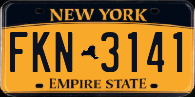 NY license plate FKN3141