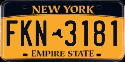 NY license plate FKN3181