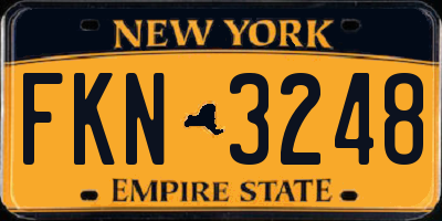 NY license plate FKN3248