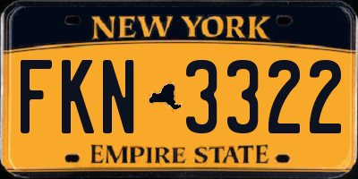 NY license plate FKN3322