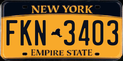 NY license plate FKN3403