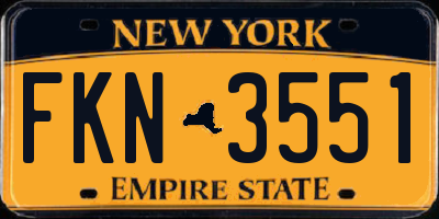 NY license plate FKN3551