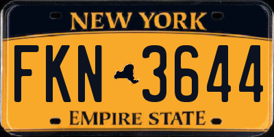 NY license plate FKN3644