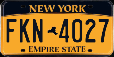 NY license plate FKN4027