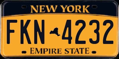 NY license plate FKN4232