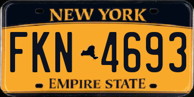 NY license plate FKN4693