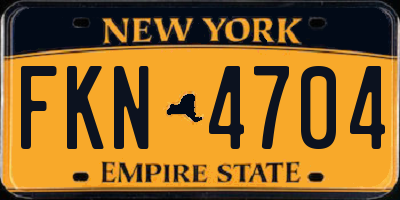 NY license plate FKN4704