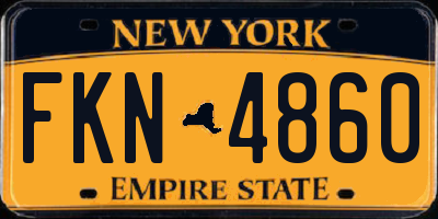 NY license plate FKN4860