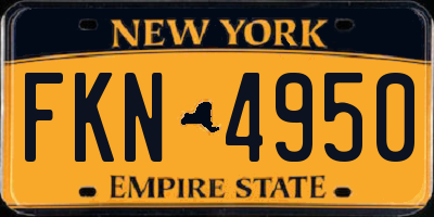 NY license plate FKN4950