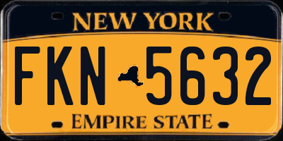 NY license plate FKN5632