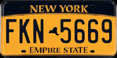 NY license plate FKN5669