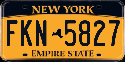 NY license plate FKN5827