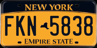 NY license plate FKN5838
