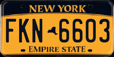 NY license plate FKN6603