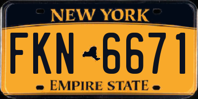 NY license plate FKN6671