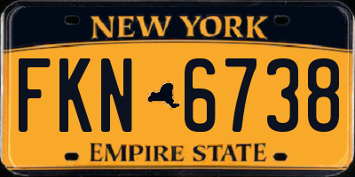 NY license plate FKN6738