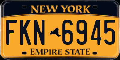 NY license plate FKN6945