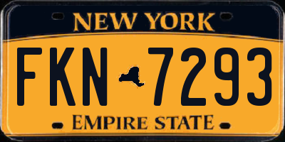 NY license plate FKN7293