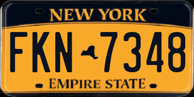 NY license plate FKN7348