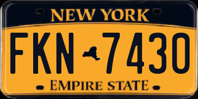 NY license plate FKN7430