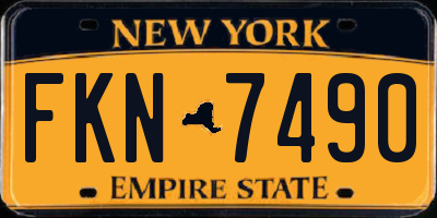 NY license plate FKN7490