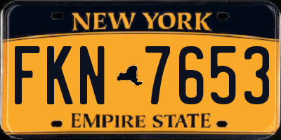 NY license plate FKN7653
