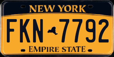 NY license plate FKN7792